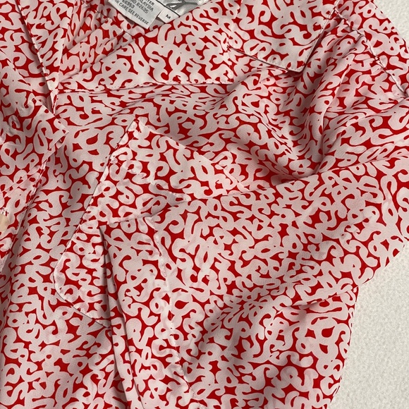 Kathy Comelli Short Sleeve Red White Button Down Top, Womens M - Picture 6 of 6